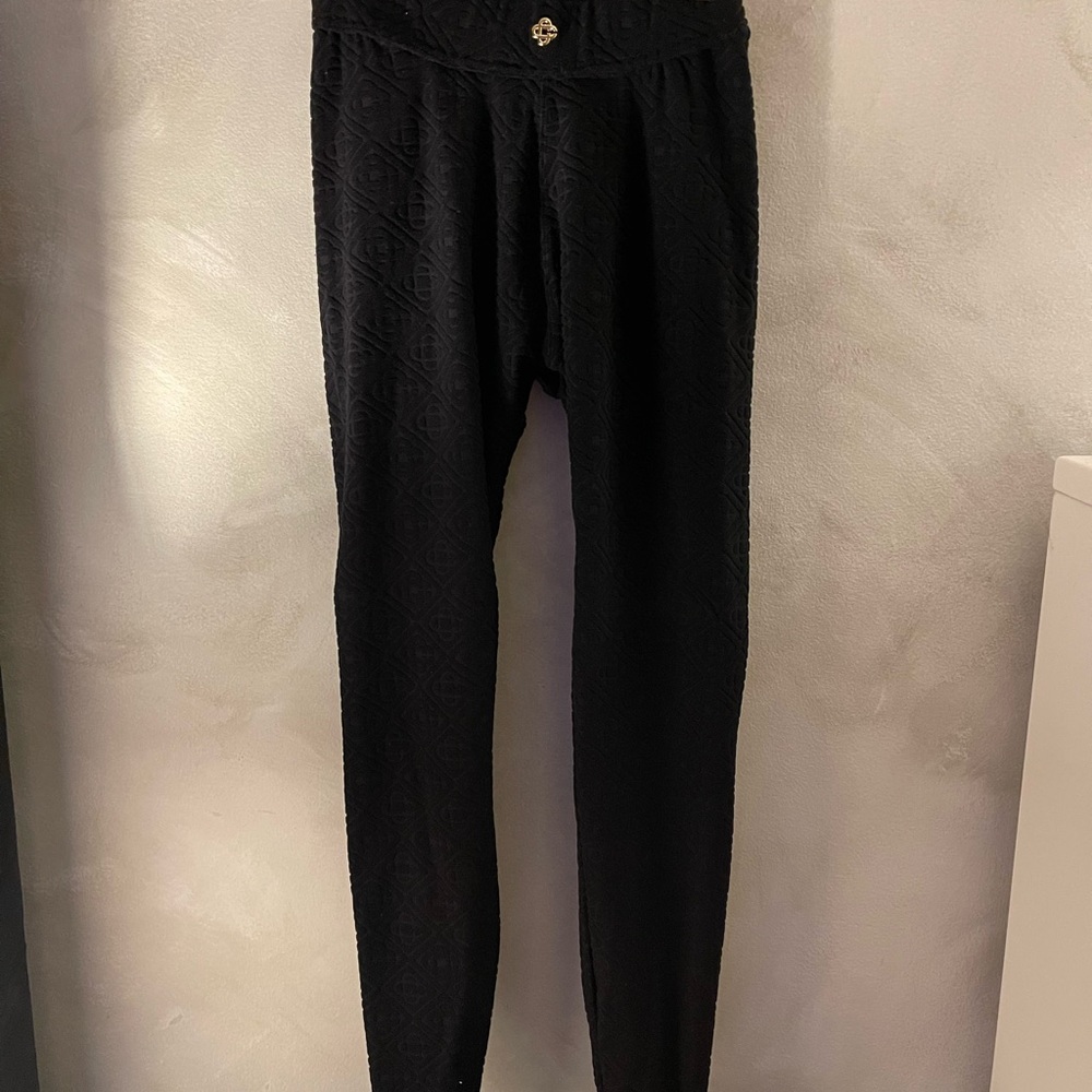 Casa blanca Elegant Black Textured Leggings